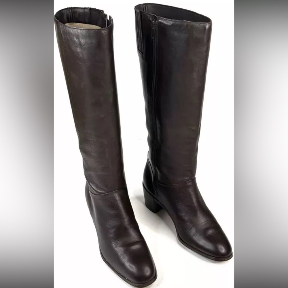 Brown knee high boots